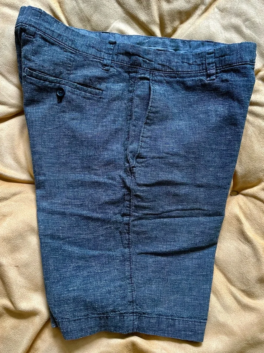 Banana Republic Men's Navy Linen-Blend Flat Front Shorts